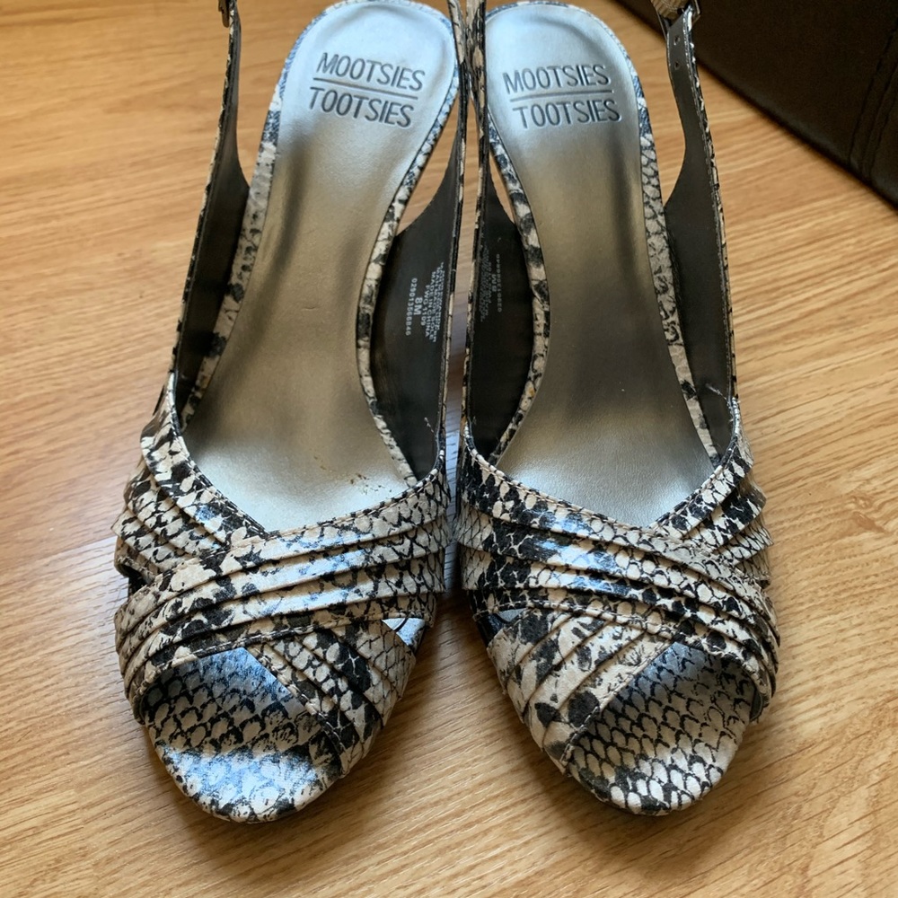 Super Cute Python Sling Back Open Toe Heel 8 - image 3